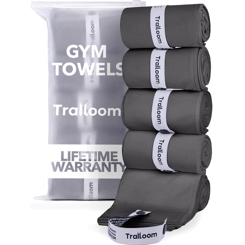 Gym Towels 5 Pack - Microfiber Workout Towels, Quick Dry and Highly Absorbent for Sports