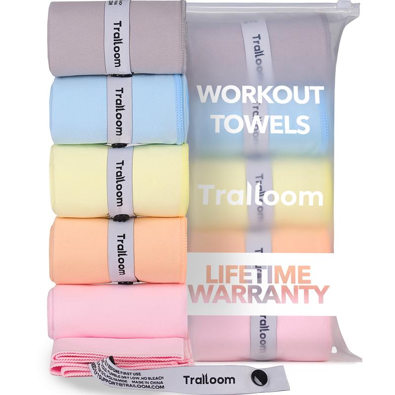 Gym Towels 5 Pack - Microfiber Workout Towels, Quick Dry and Highly Absorbent for Sports