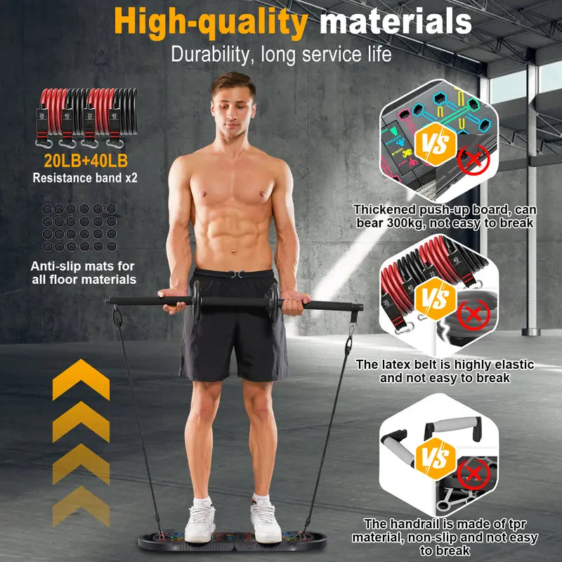 Professional Push Up Board - Portable Strength Training Equipment for Chest, Shoulders, Back & Triceps