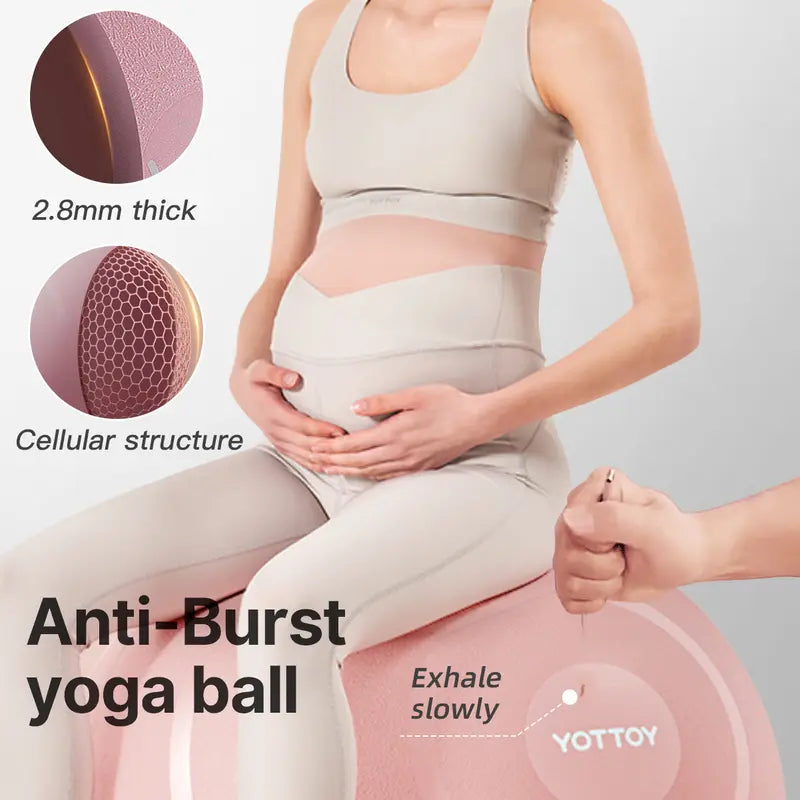 65cm Unisex Anti-Burst Stability Ball, Extra Thick PVC Exercise Equipment for Core Workouts