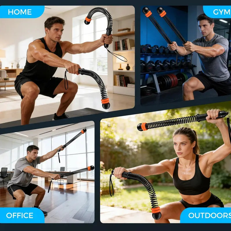 Cordless Weighted Ropeless Battle Ropes with Adjustable Resistance Springs for Home Gym