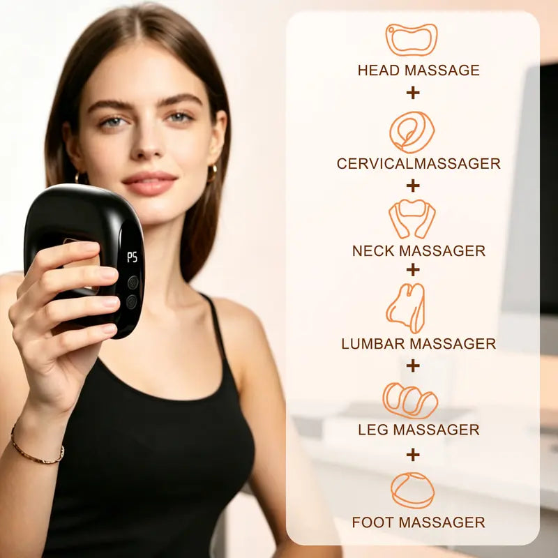 Portable Deep Tissue Vibration Back Massager with 55-in Adjustable Belt, Cordless Rechargeable