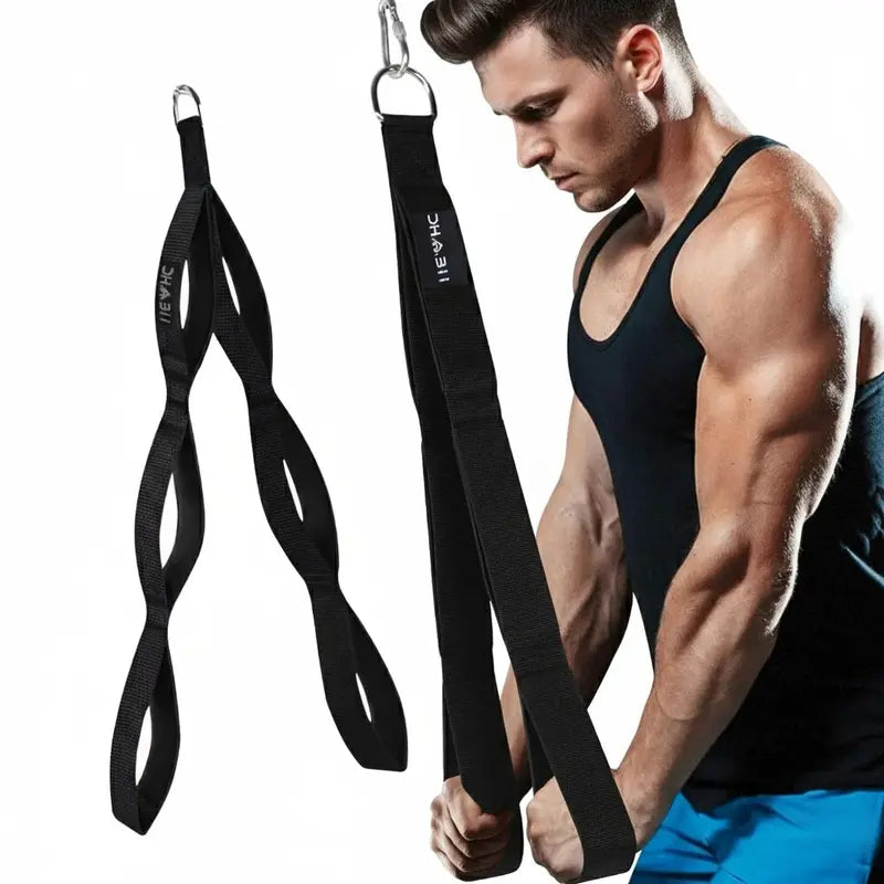 Tricep Rope Cable Attachment with 6 Anti-Slip Handles for Strength Training and Home Workouts