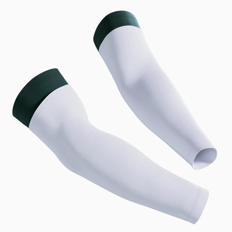 Double Arm Sleeves - Durable Elastic Sports Support with 2-in-1 Look for 7-on-7 Games