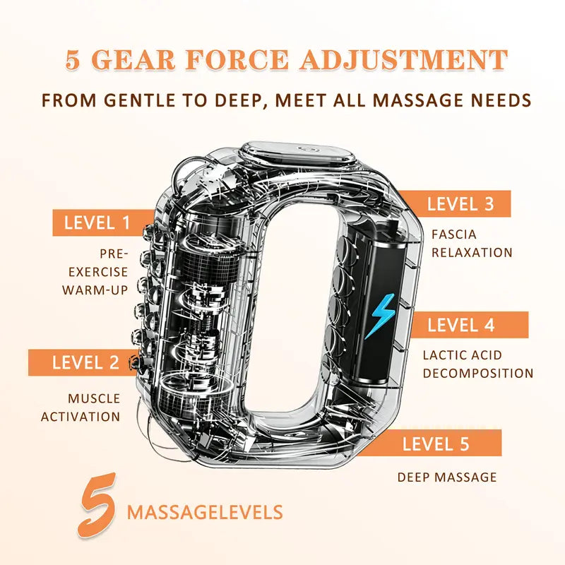 Portable Deep Tissue Vibration Back Massager with 55-in Adjustable Belt, Cordless Rechargeable