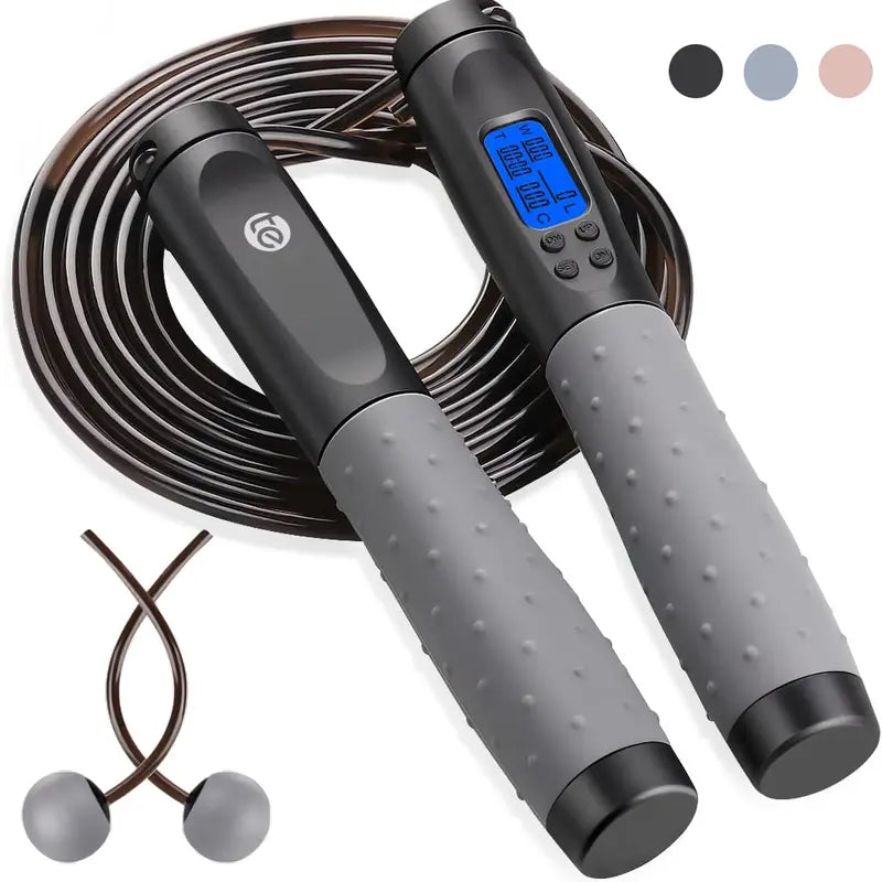 2 In 1 Cordless Jump Rope with Counter for Fitness - Adjustable Smart Skipping Rope for Speed and Cardio