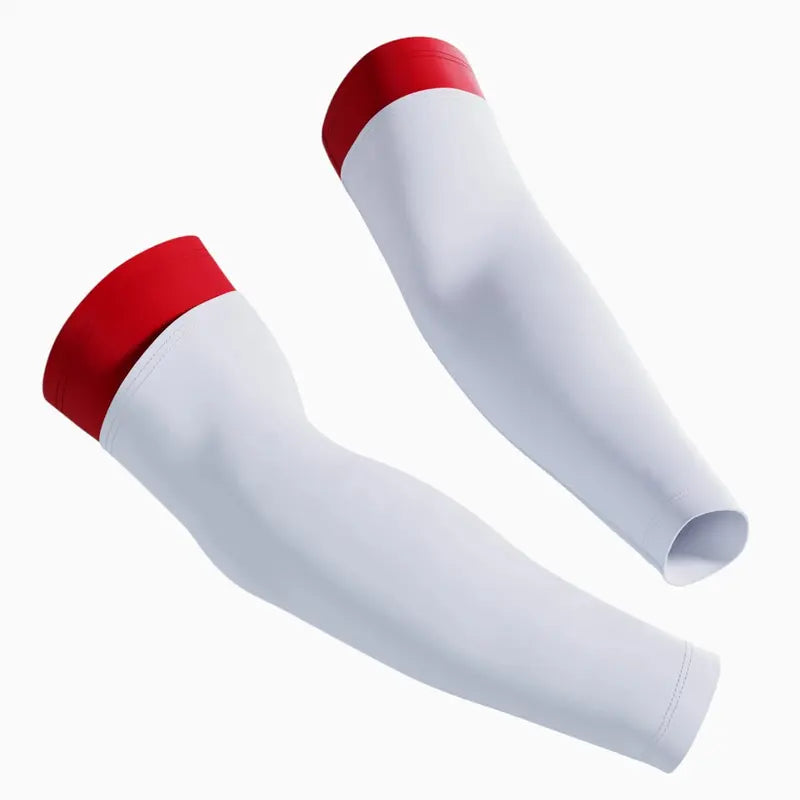 Double Arm Sleeves - Durable Elastic Sports Support with 2-in-1 Look for 7-on-7 Games