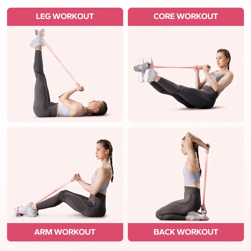 Multifunction Pedal Resistance Band, Elastic Pull Rope for Full-Body Home Workouts