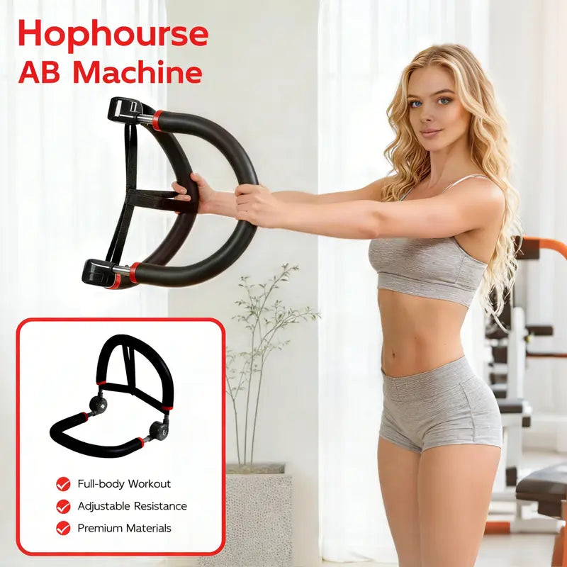 Unisex Ab & Core Exercise Machine with 4 Resistance Levels and Automatic Rebound