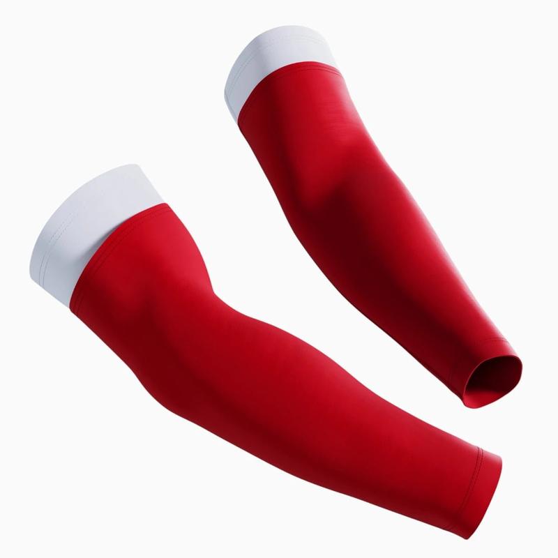 Double Arm Sleeves - Durable Elastic Sports Support with 2-in-1 Look for 7-on-7 Games