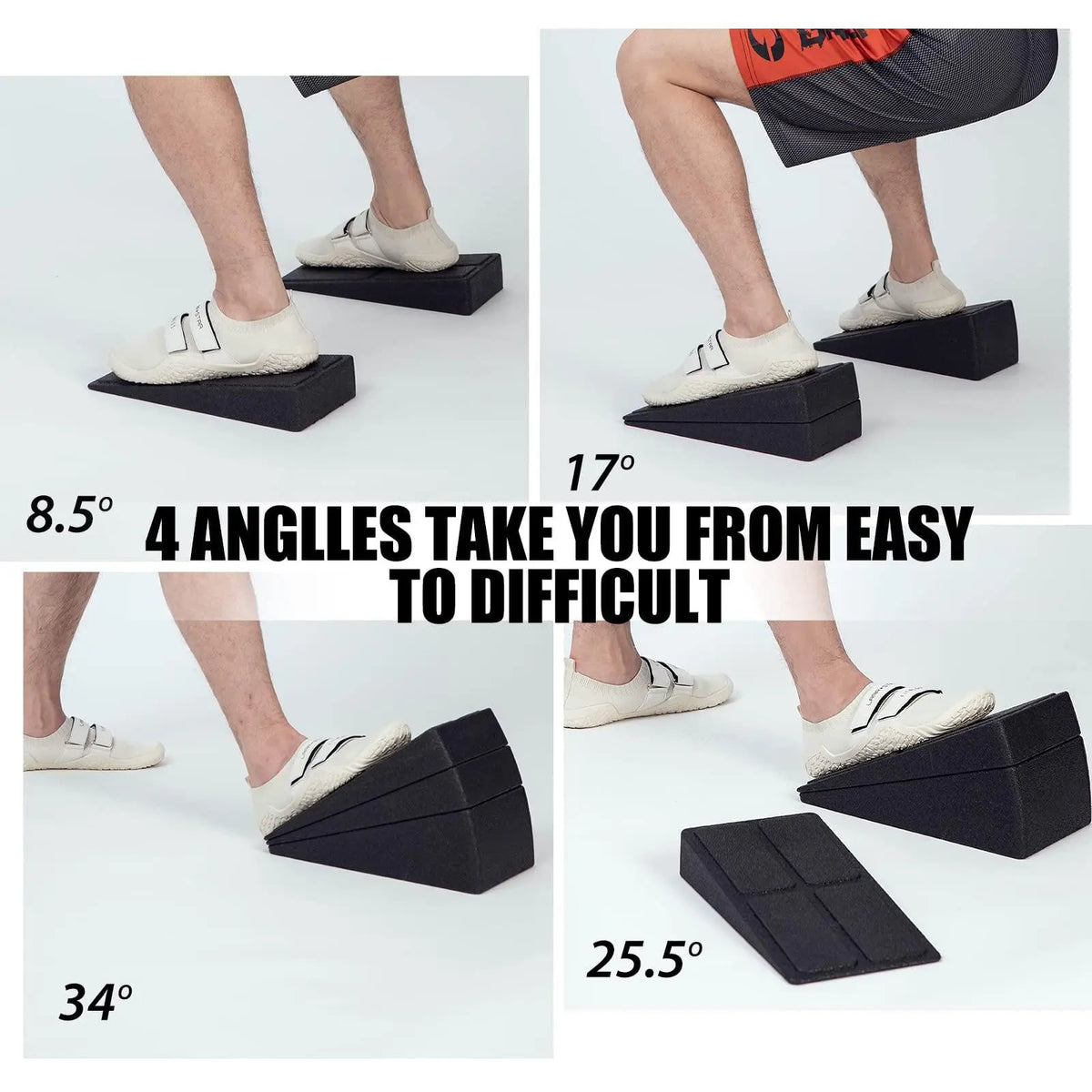 Squat Wedge Blocks, Set of 3 Non-Slip Foam Incline Boards for Calf Stretching