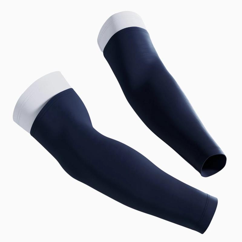 Double Arm Sleeves - Durable Elastic Sports Support with 2-in-1 Look for 7-on-7 Games
