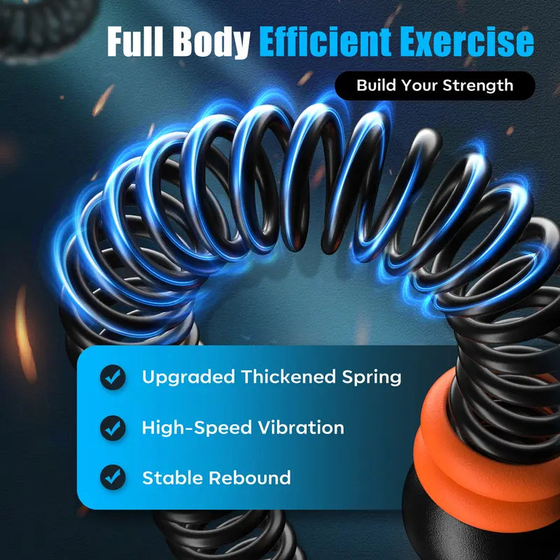Cordless Weighted Ropeless Battle Ropes with Adjustable Resistance Springs for Home Gym