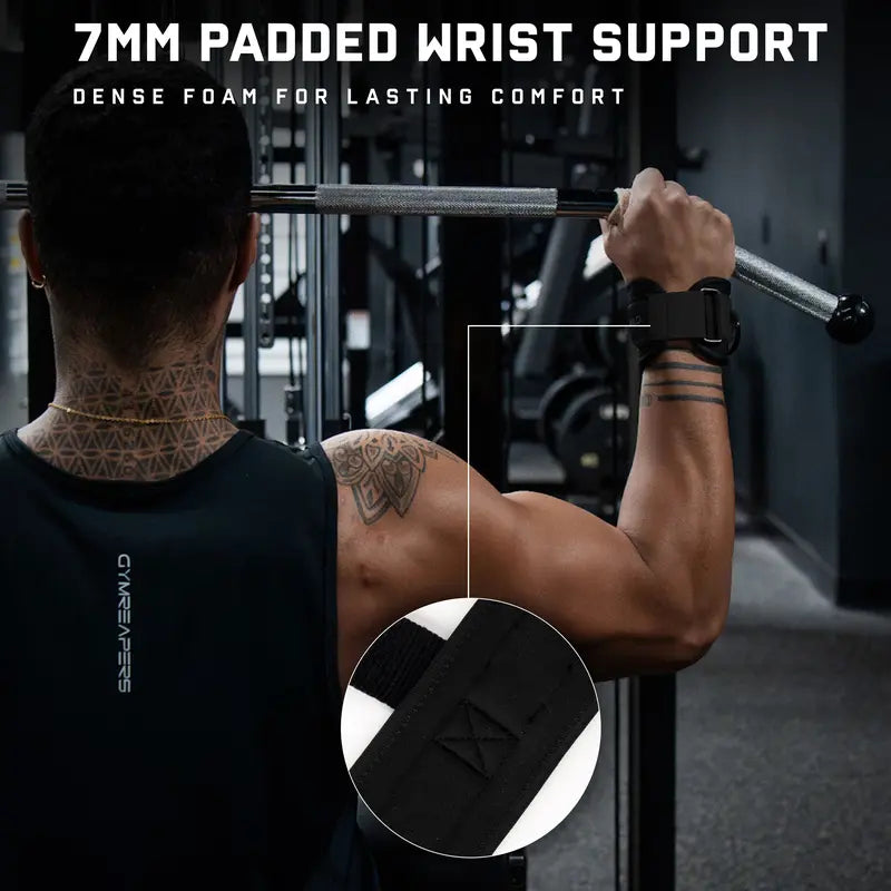 Lifting Straps with Cushioned Wrist Cuff, 14.5" Cotton Strap and Anti-Slip Silicone Beads