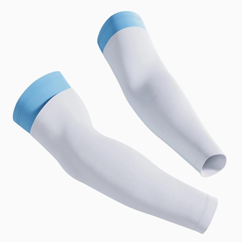 Double Arm Sleeves - Durable Elastic Sports Support with 2-in-1 Look for 7-on-7 Games