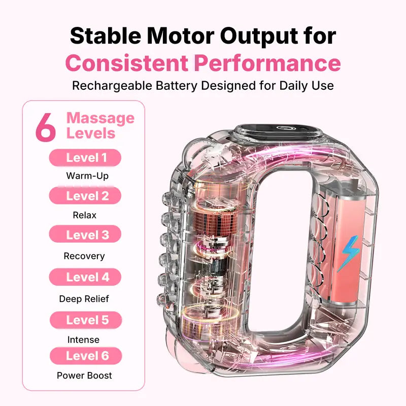 Portable Cordless Vibration Fascia Ring - 6 Speed Deep Tissue Percussive Massager
