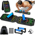 28-Hole Enhanced Push-up Board Fitness Kit - Foldable Home Workout Equipment with Resistance Bands