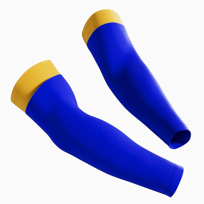 Double Arm Sleeves - Durable Elastic Sports Support with 2-in-1 Look for 7-on-7 Games