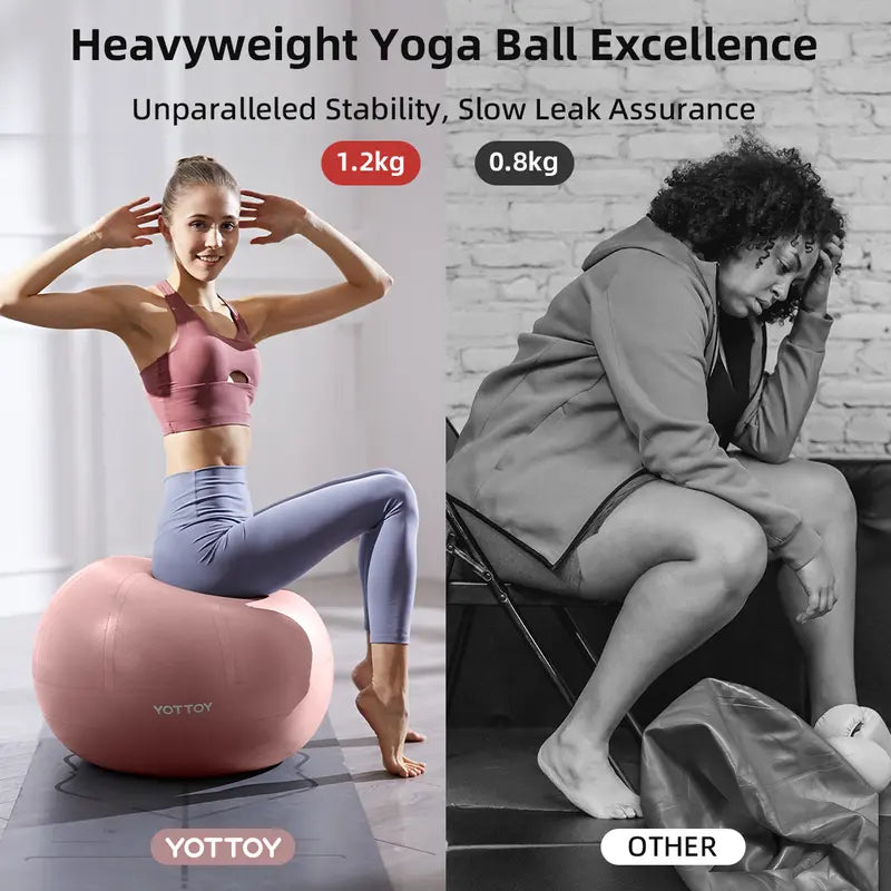 65cm Unisex Anti-Burst Stability Ball, Extra Thick PVC Exercise Equipment for Core Workouts