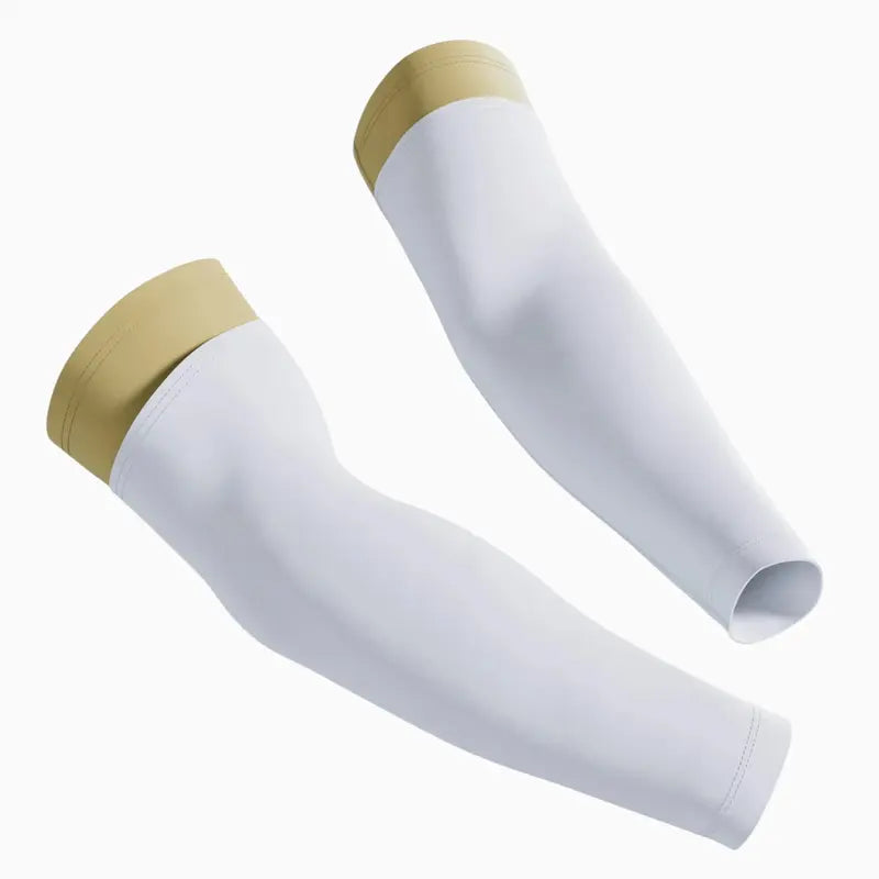 Double Arm Sleeves - Durable Elastic Sports Support with 2-in-1 Look for 7-on-7 Games