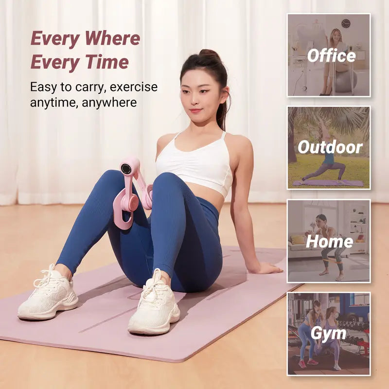 Thigh Trainer Home Fitness Equipment for Inner Thigh, Legs, and Arms - Optional Smart Counter