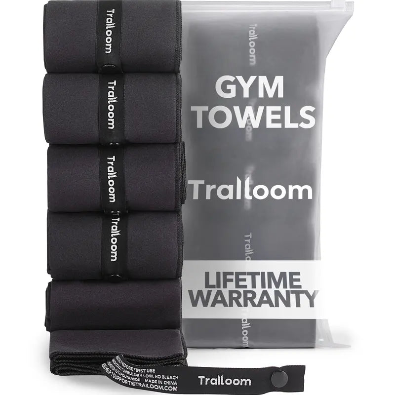 Gym Towels 5 Pack - Microfiber Workout Towels, Quick Dry and Highly Absorbent for Sports