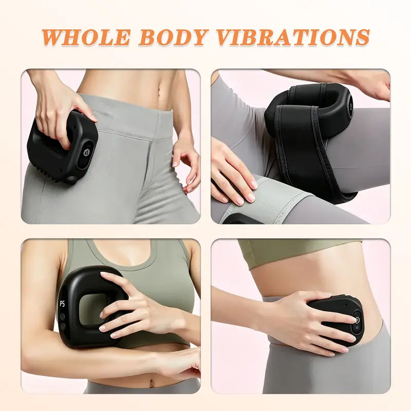 Portable Deep Tissue Vibration Back Massager with 55-in Adjustable Belt, Cordless Rechargeable