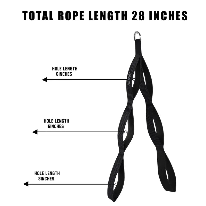 Tricep Rope Cable Attachment with 6 Anti-Slip Handles for Strength Training and Home Workouts